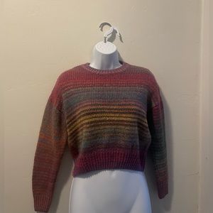 KENDALL & KYLIE MULTI COLOR CROPPED SWEATER